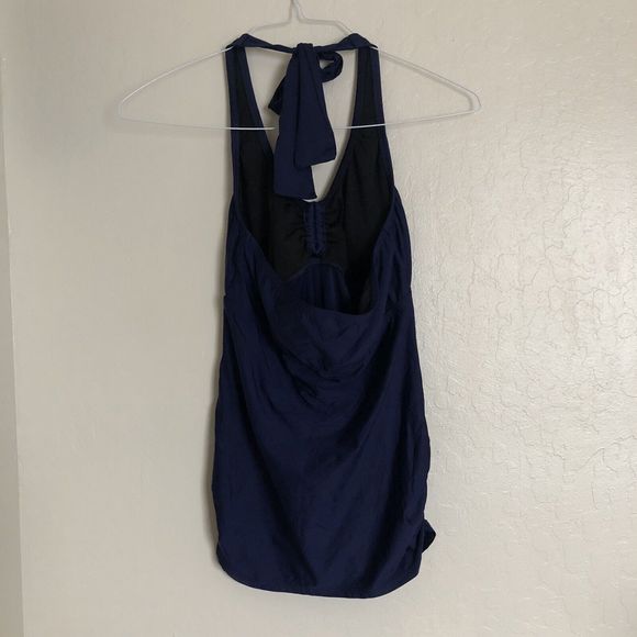 A Pea In The Pod Splendid Collections Blue Halter Tankini Top Womens Small - Picture 1 of 8
